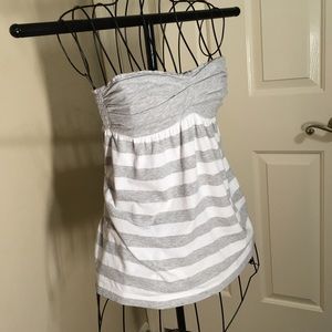 grey and white stripe baby doll straples